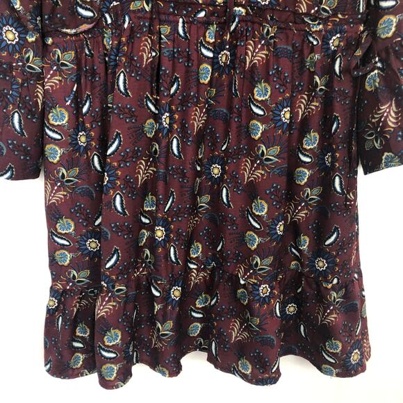 Suzanne Betro Floral Bell Sleeves Boho Dress Size Medium - Picture 5 of 15